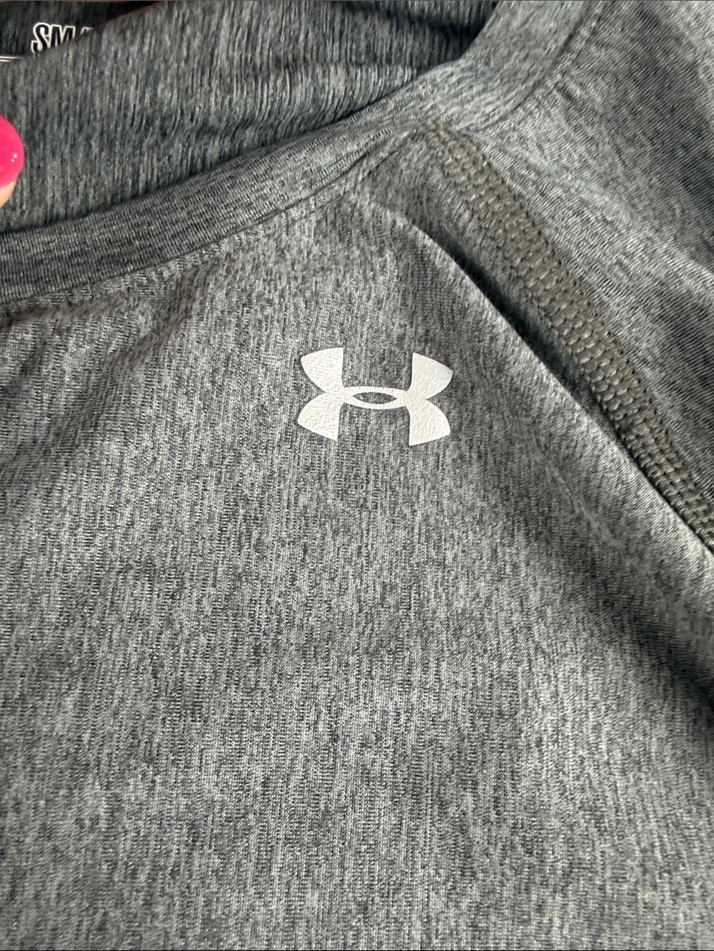 Under Armour HeatGear Athletic Top Gray Pink Long Sleeve Women's Size Small - Picture 4 of 7